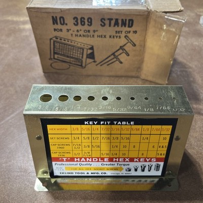 New Old Stock Eklind Tool Company Stand for T-Handle Hex Keys NO. 369