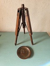 Antique Nautical Wood  Metal Telescope Tripod W/Optional Repurposed Candle...