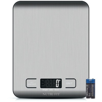 Digitale Küchenwaage aus Edelstahl, 4 Einheiten, 5kg, LCD-Anzeige - Silbergrau