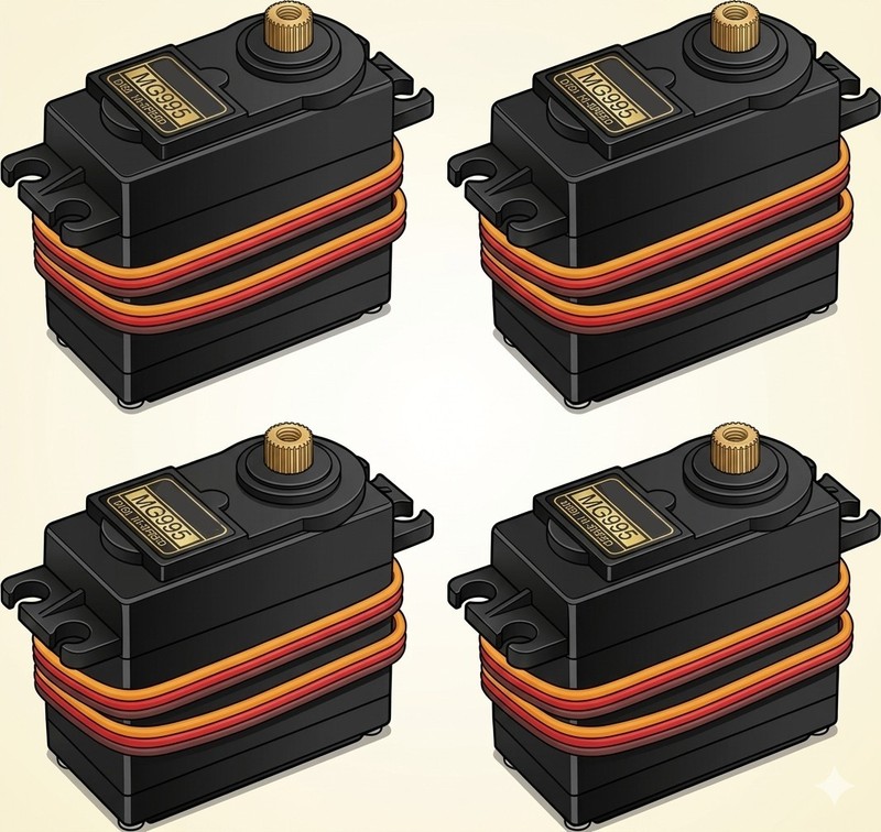 4PCS MG995 Metal Gear Digital Torque Servo 180° For Futaba RC JR Car Racing