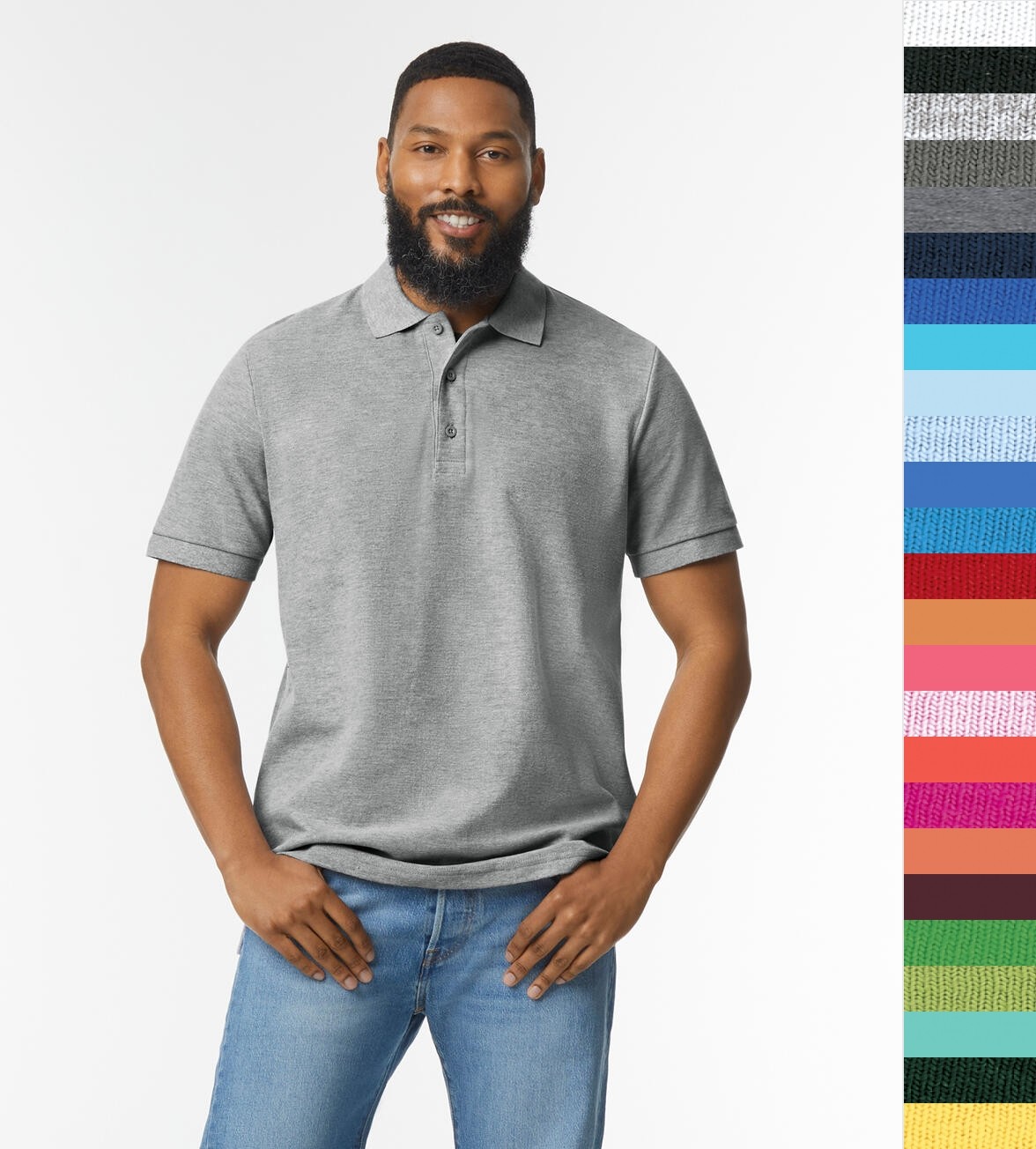 2er Pack Gildan Herren Piqué Poloshirt Baumwolle 30 Farben Premium Double 85800