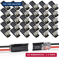 30PCS Double Wire Plug in Connector,Pluggable Low Voltage Wire Connector with Lo