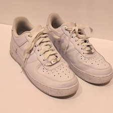 Nike Air Force 1 Low Men's White Leather Lace-Up Sneakers Size 8