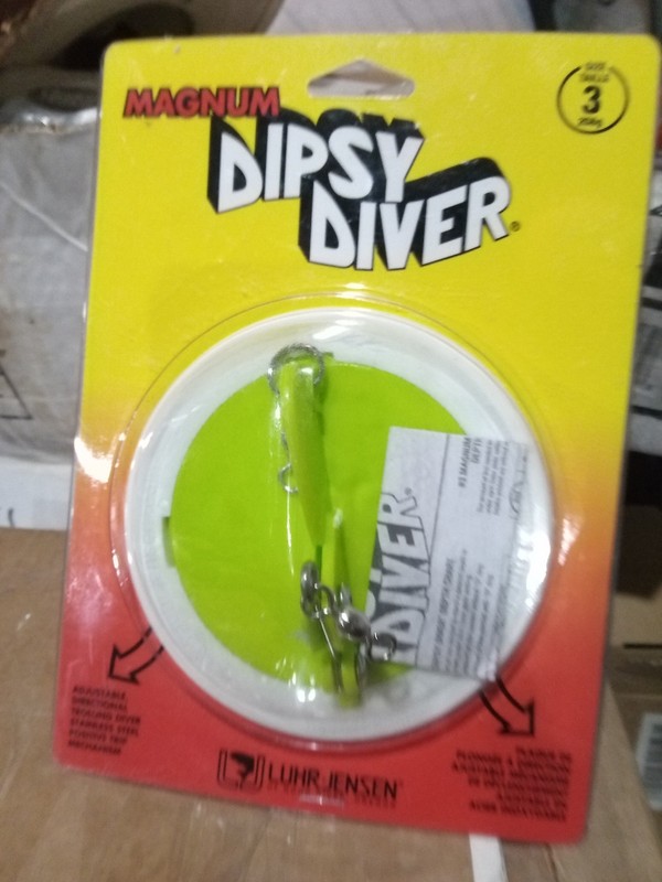 Luhr Jensen Dipsy Diver Magnum Size 3 Adjustable Trolling Neon Green Fishing 