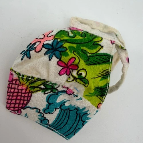 Vintage Tropical Print Barbie Doll Halter Top Clothes Accessories
