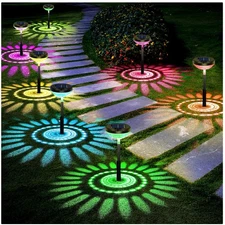 Bright Solar Pathway Lights 6 Count: Adjustable, Colorful, LED Outdoor Lighting