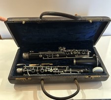 Ambassador Antique Woodwind Oboe In Original Leather Case Broken Handle