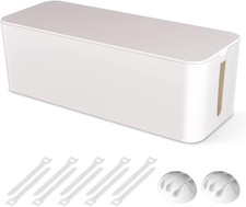 Cable Management Box, Large Cord Organizer Box to Hide Power Strip under Desk,