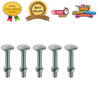 Grade 10,9 M12 x 150 mm Cup Vierkantschrauben & Sechskantmuttern, 5er Pack für Profis