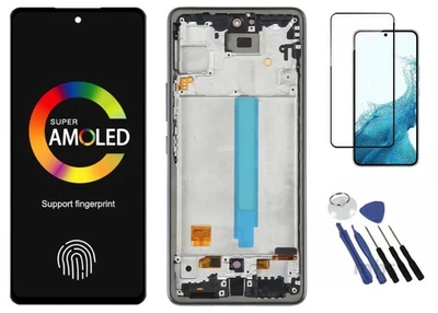MBS-SPARES Display für Samsung Galaxy A53 5G A536B AMOLED Touchscreen Fingerprint Rahmen