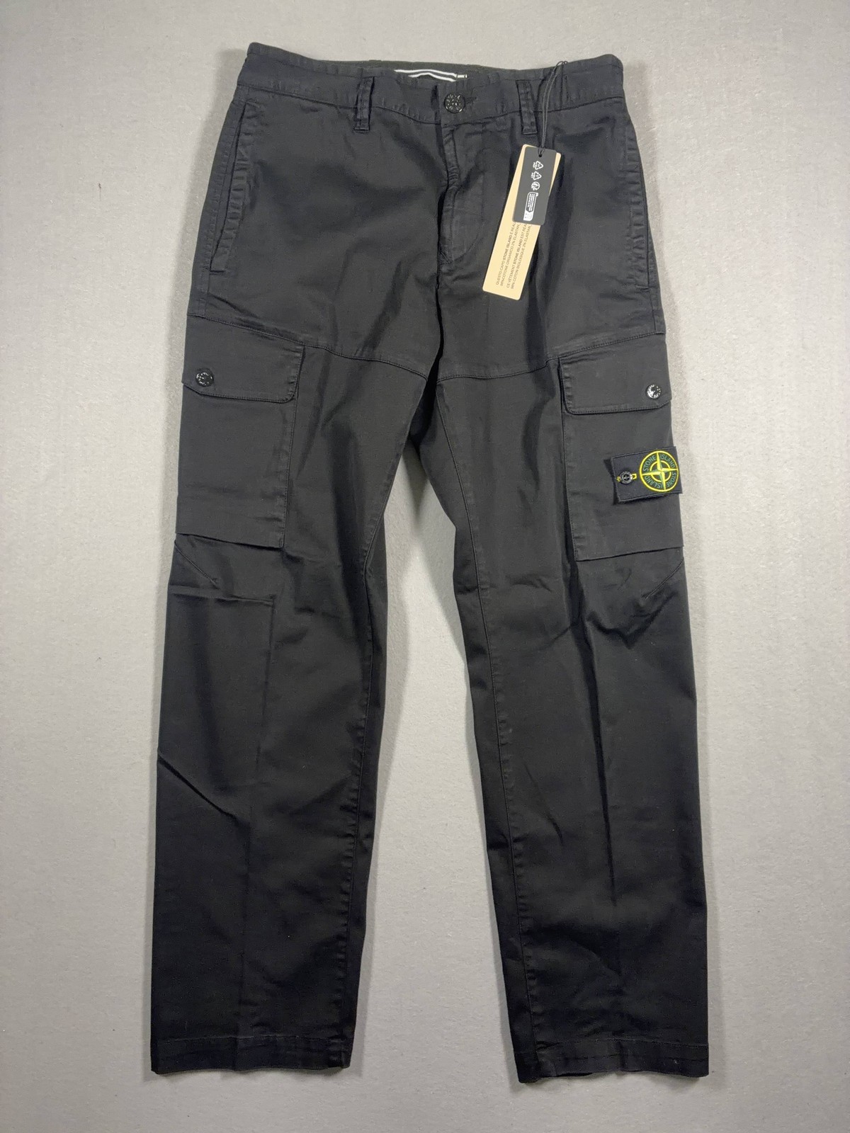 Stone island mens W30 black cargo trousers brand new with tags type RE