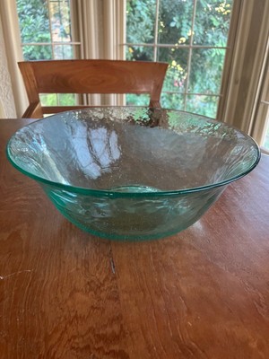 Large Glass Serving Bowl ~ Aqua