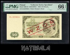 POLAND 50 ZLOTYCH 1948 Pick-138CS1  SPECIMEN  PMG 66 GEM UNC EPQ S/N EL 8378614