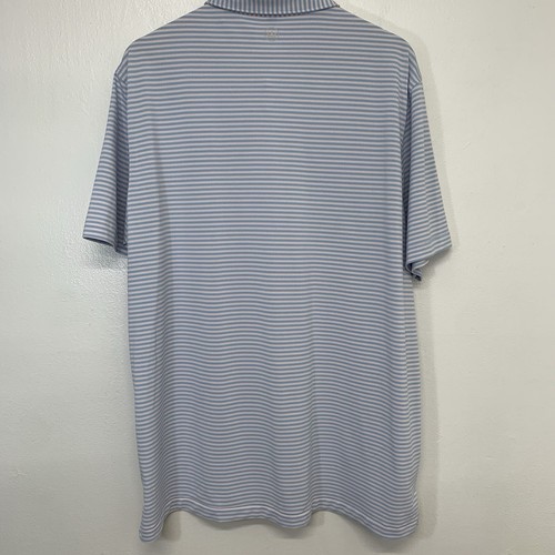 Peter Millar Polo Shirt XL Crown Crafted Blue Stripe Golf Travel Work Activewear - Picture 5 of 12