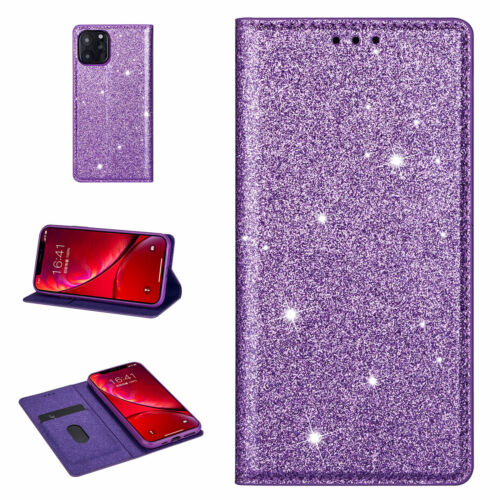 Bling Glitter Magnetic Wallet Stand Case For iPhone 16/15/14/13 Pro/12/11/XS/XR - Picture 16 of 17