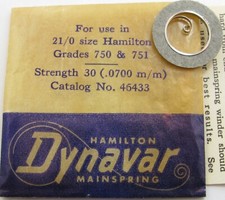 Hamilton caliber 21/0s 750 751 46433 Watch tongue end Mainspring x1 white alloy