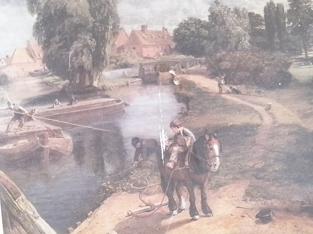 Painting John Constable Tudors Beautiful Vintage Canvas Litho