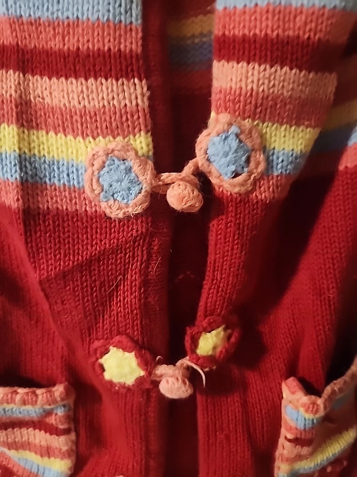 BABY CUARTELE Infantes 24M Niñas Floral Tejido Sin Mangas Chaleco con Capucha 4 Botones Foto 2 de 4