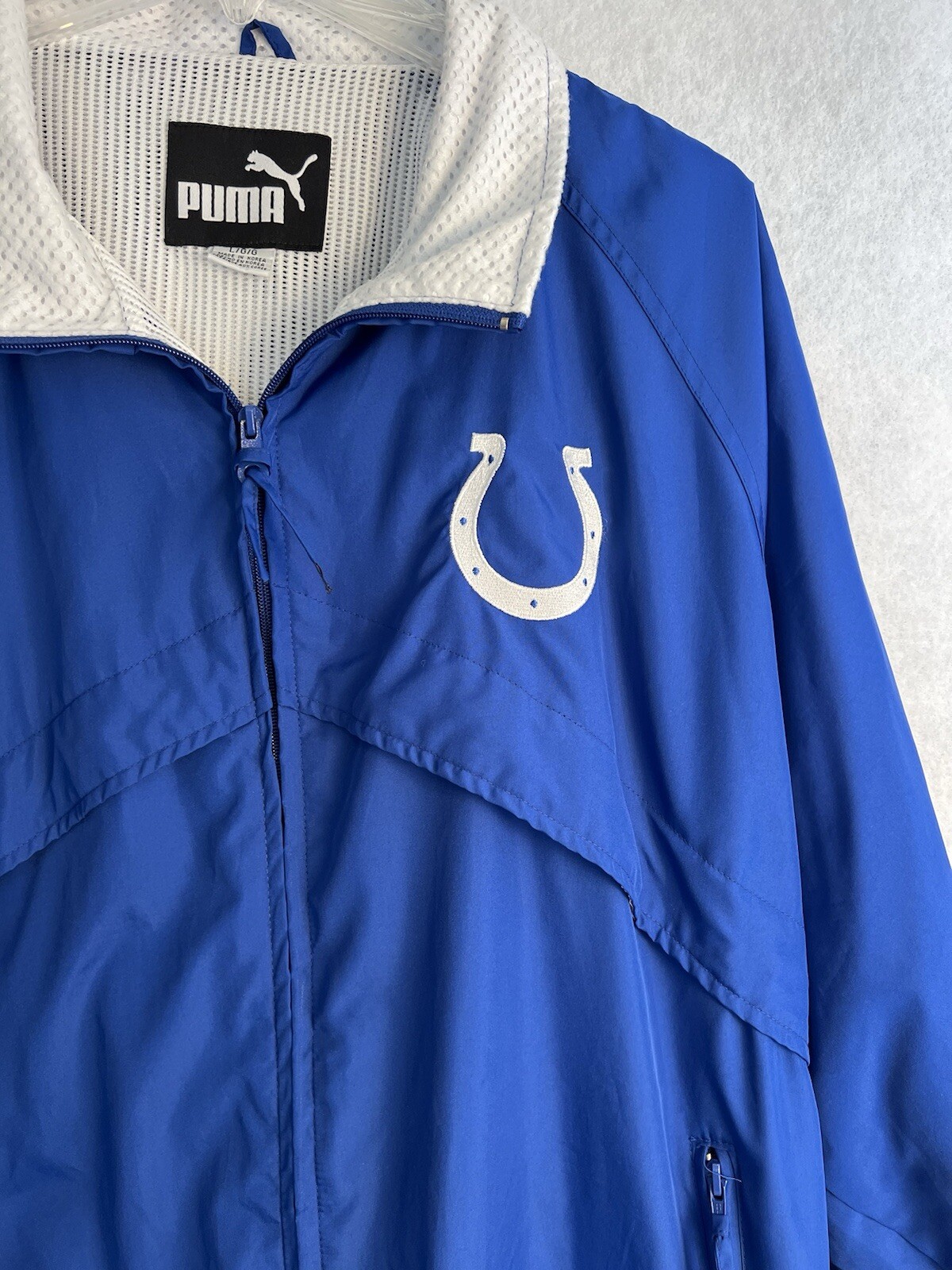 Vintage Indianapolis Colts NFL Football Puma Windbreaker Jacket size Large thumbnail 2