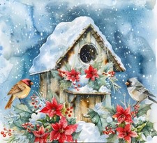 FULL DRILL DIY DIAMOND PAINTING 40 X 40 CM WINTER BIRDS USA