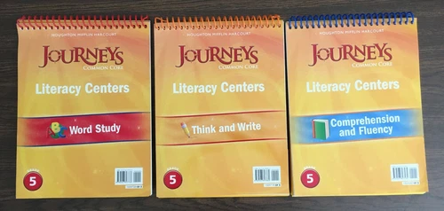 JOURNEYS Literacy Centers 5th Grade Level 5 Flip Charts HMH Set of 3 FREE ship.