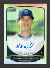 Matt Wisler San Diego Padres 2013 Bowman Chrome Refractor Prospect Auto 073/500