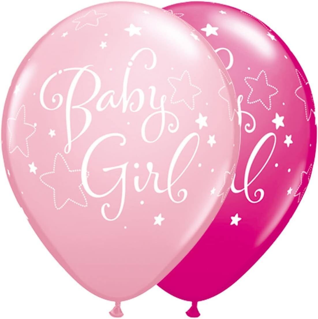 Baby Girl Stars Latex Balloons, Pink 11Inch 25 pack