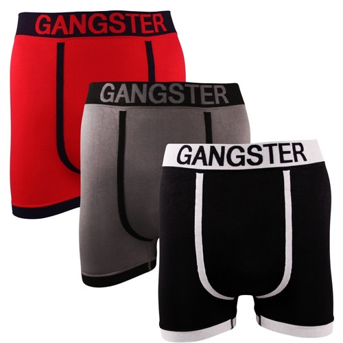 Awesome Neon Gangster 3 Pack Novelty Seamless Boxer Trunks Shorts Pants - Picture 7 of 8