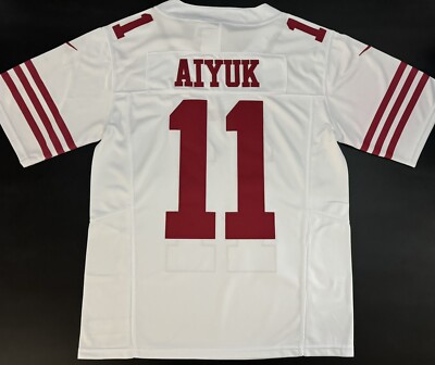 Large Brandon Aiyuk #11 Vapor FUSE Jersey White Elite Qualty San