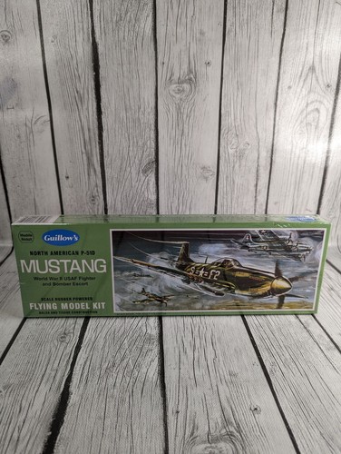 Maquette Guillow's P-51D Mustang 1/25 – Avion En Bois à Élastique 43,2 Cm – Modèle Volant