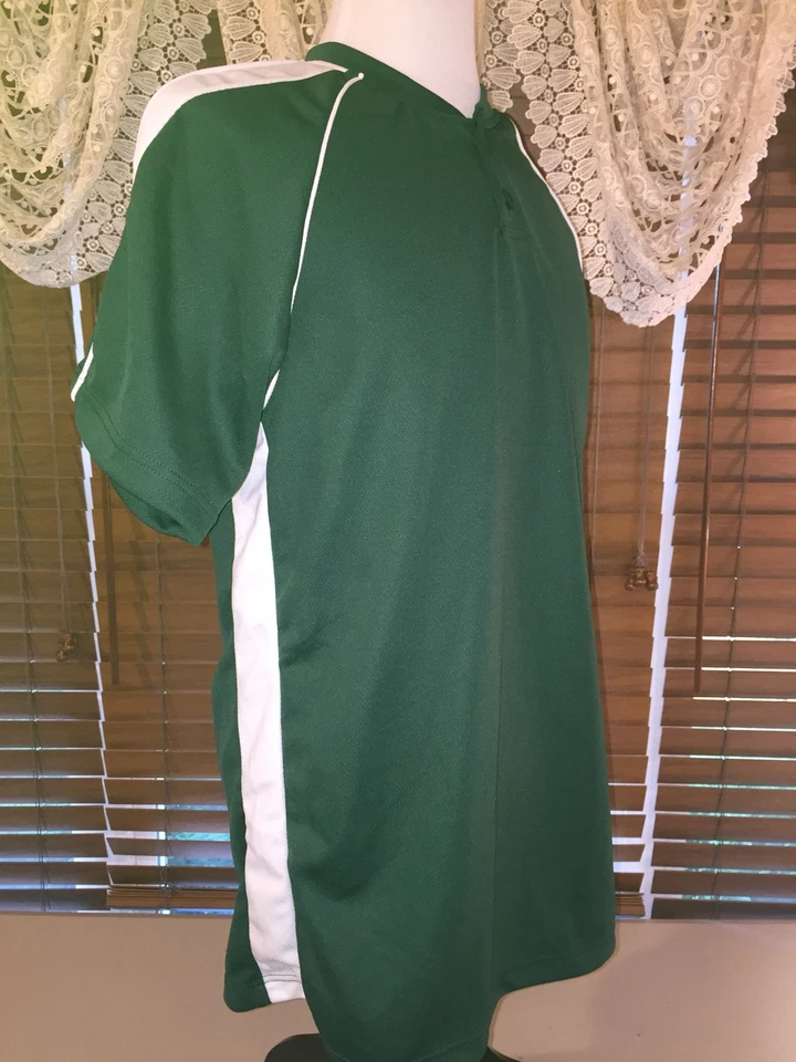 Mens NWT CHAMPRO SPORTS Dry-Gear Crew Neck M Medium Green & White Shirt — 第 4/4 张图片