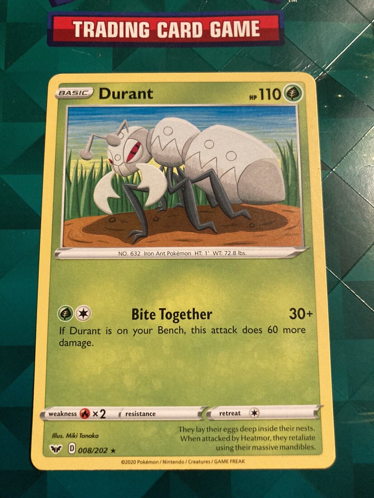 Pokémon TCG Durant Sword & Shield Base Set 008/202 Regular Rare-NM