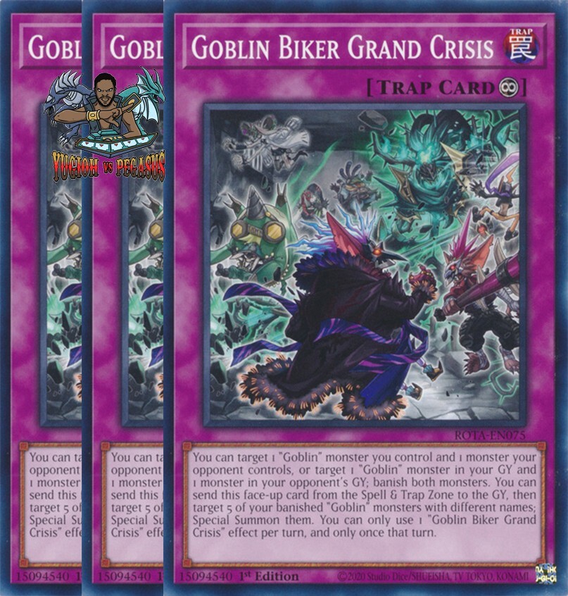 Yugioh! 3x Goblin Biker Grand Crisis ROTA-EN075 Common 1st Ed NM
