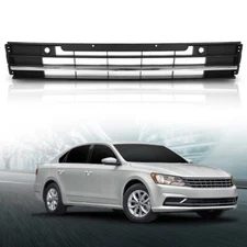 Fit For 2016-2019 VW Passat Front Bumper Lower Grille W/chrome w/ Sensor Hole