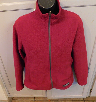 R.E.I. burgundy fleece zip-up jacket women sz S