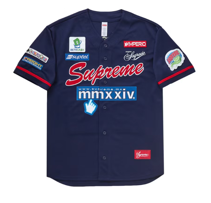 Supreme Chosen One Baseball Jersey Navy Size Medium Brand New SS24