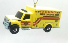 Christmas Ornament for Fire Rescue Ambulance Yellow