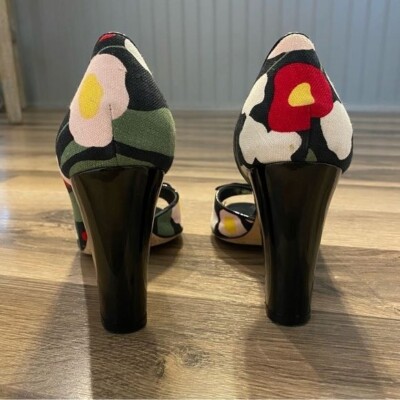 Kenzo Floral Peep Toe Heels Size 5/5.5 | eBay