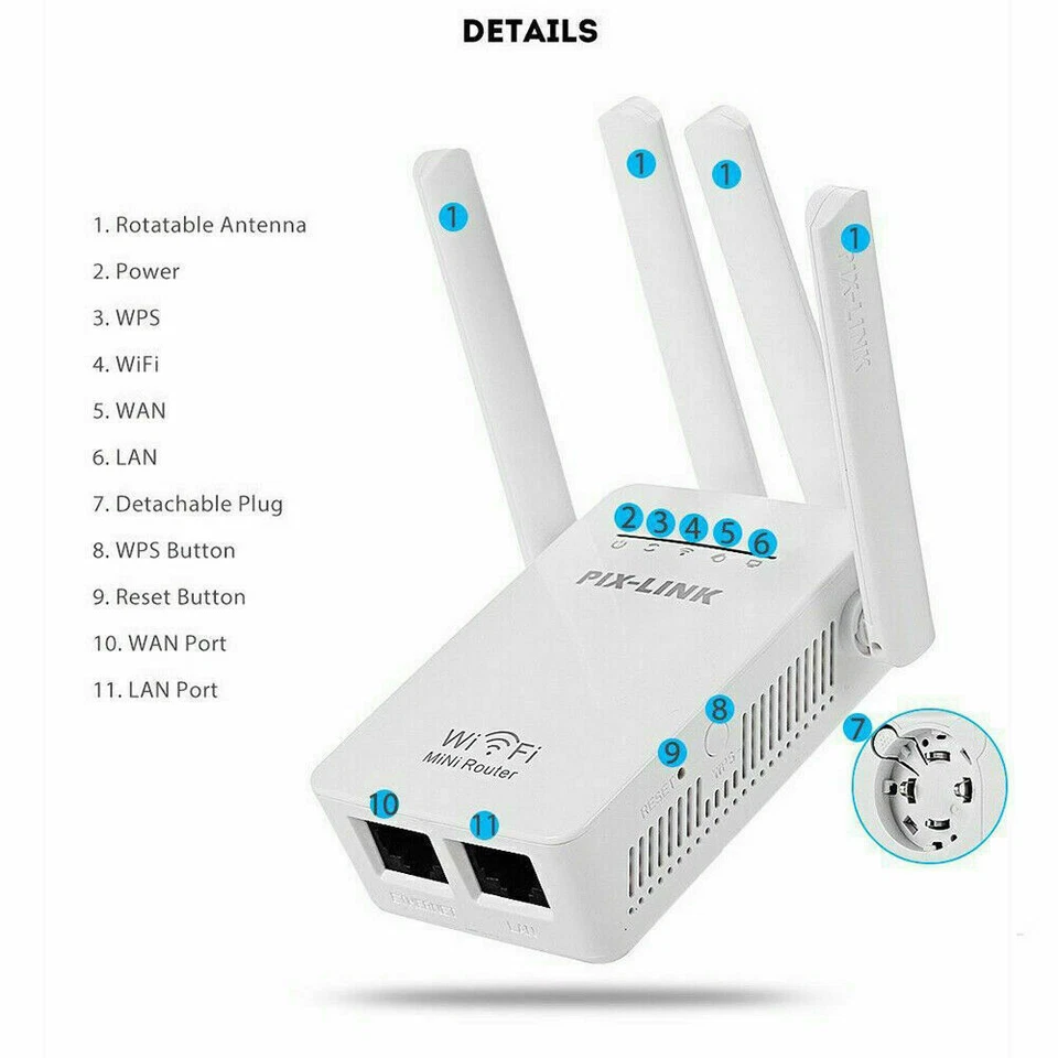 Wifi Range Internet Extender 1200Mbps 5G Wireless Repeater Signal Booster Router - Image 2 of 4