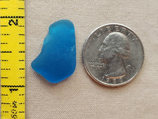 PURE BEACH SEA GLASS SURF TUMBLED ELECTRIC TURQUOISE BLUE FROSTED PENDANT N04