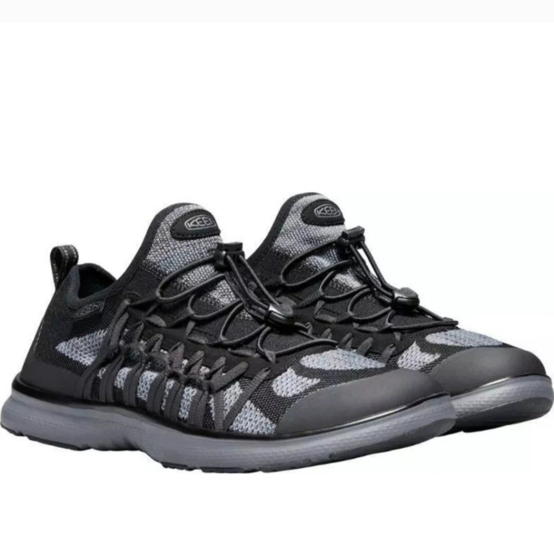 Sneakers KEEN Uneek EXO M nuove con scatola! Scarpe sandali grigio acciaio $130 taglia 8 nero acciaio