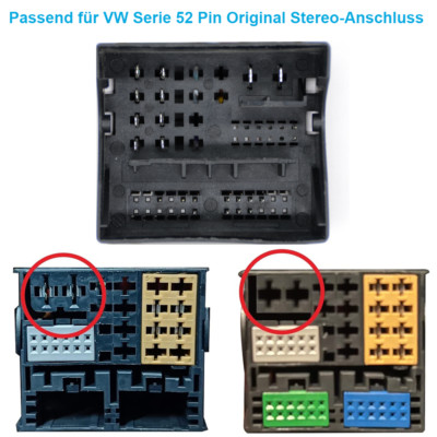 DE 16Pin iSO Android Autoradio-Kabelbaum 52-Pin Stromsteckeradapter Für VW Skoda