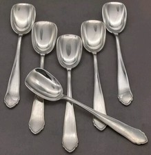 6  Eisl&ouml;ffel Chippendale 800er Silber Kompottl&ouml;ffel handgeschmiedet L&ouml;ffel (AB)