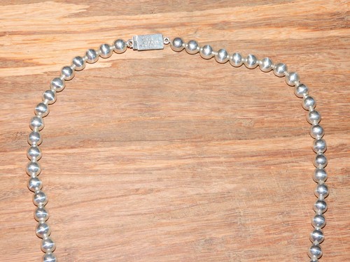 Vintage signierte OMA TM-212 Taxco Mexiko Sterlingsilber 925 Kugel Perlenkette 58 g - Bild 7 von 9