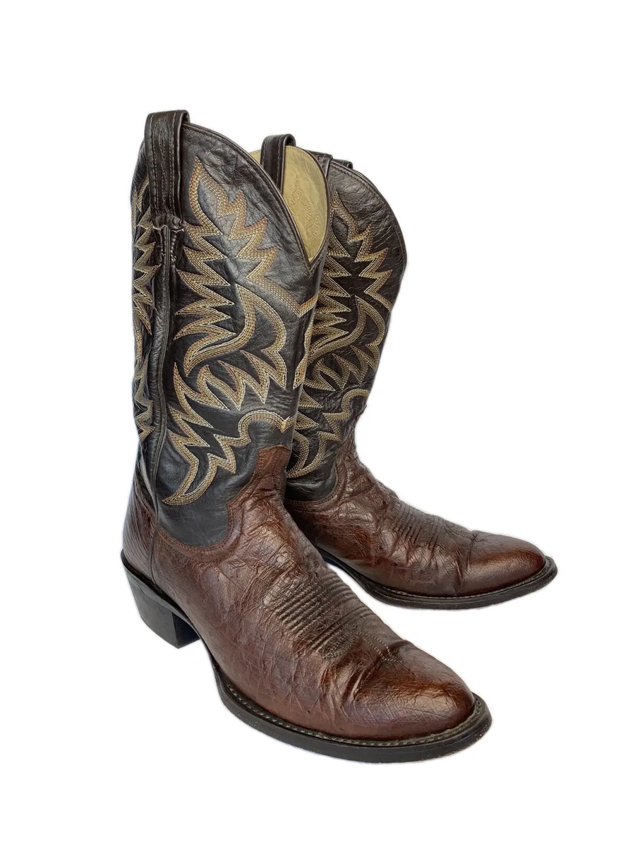 Red Ranch RR Mens 9 B Genuine Smooth Ostrich Burgundy Western