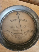 VINTAGE GROUND DETECTOR DC CURRENT S.E.I. CO. SYRACUSE NY MAN CAVE STEAM PUNK 