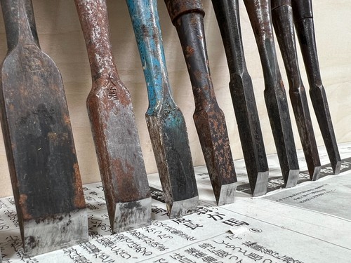 Vintage Japanese Chisel 10set Nomi /Hand Plane Saw Iron Hammer Hand Tool/d62 - Picture 13 of 23