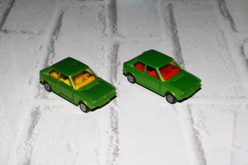 Corgi Toys Juniors (x2) Volkswagen VW Polo 1976 No. 92 RARE GREEN RED INTERIOR - Photo 1/3
