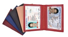 Genuine Leather 2 ID Holder Credit Card Business Card Mens Wallet Front Pocket