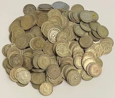 1942, 1943, 1944 BRITISH SILVER THREEPENCE - ISSUED FOR COLONIAL USE ONLY